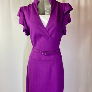 Cache Purple / Pink Fitted Ponte Dress Size 6